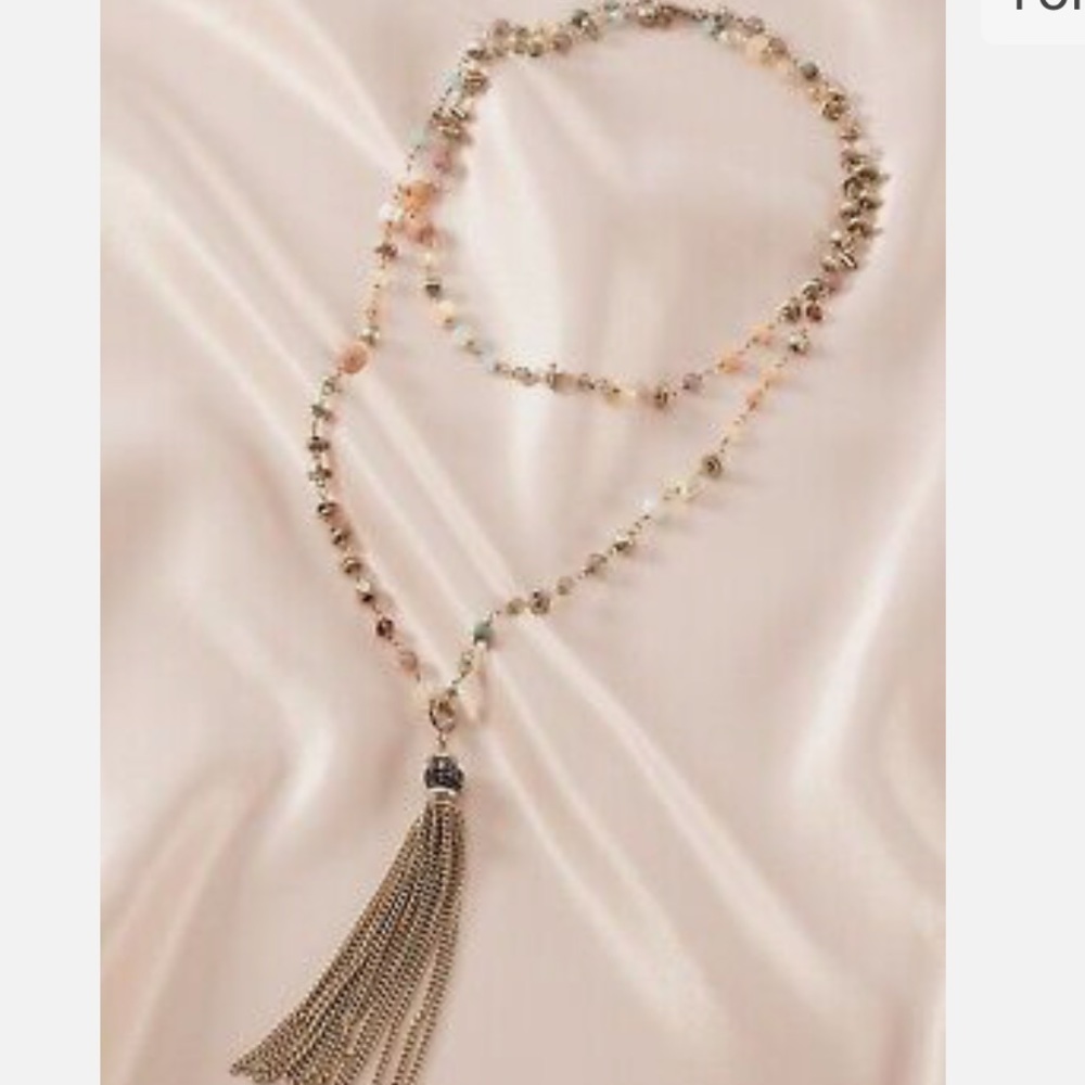 Stella & Dot Gitane Tassel-Silver Multi Necklace